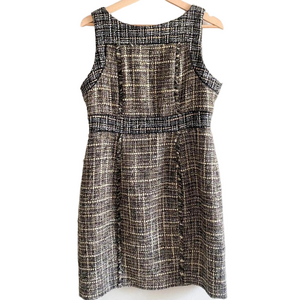 J Crew Dress Womens 12 Sleeveless Pencil dress Tweed Gray